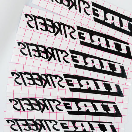 Tire Streets Reverse Decal - Black